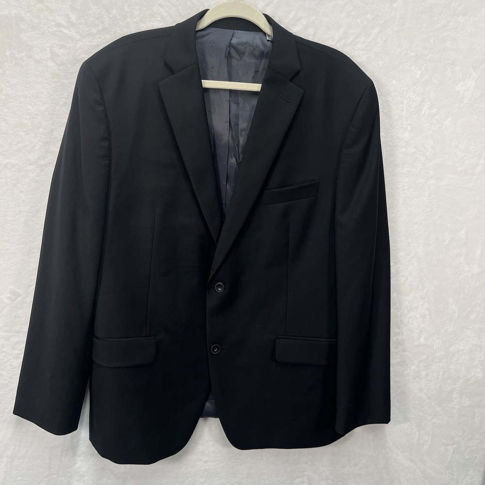 Michael Kors Wool Sport Coat Mens 44R Blazer Black 2 Button Suit Jacket MK